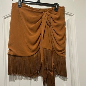 NWT Zara fringe skirt with sash